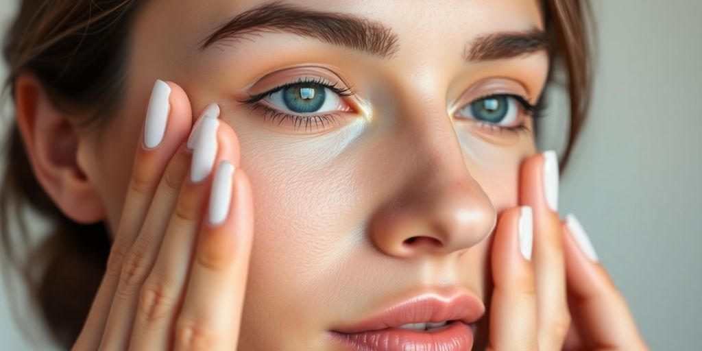 Person using Plexaderm on under-eye skin area.