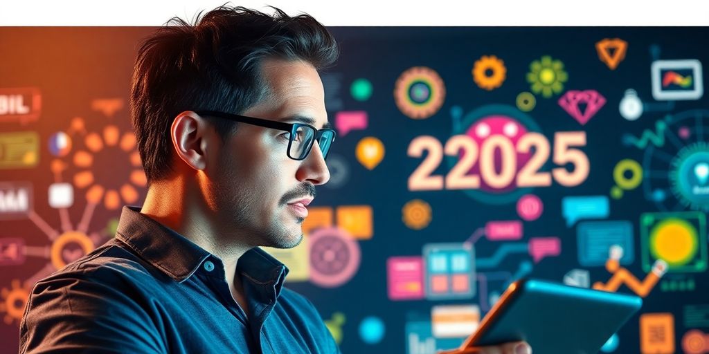 Investor analyzing startup visuals with innovative technology.
