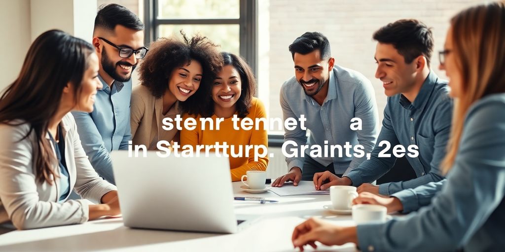 Entrepreneurs collaborating at a table with laptops and coffee.