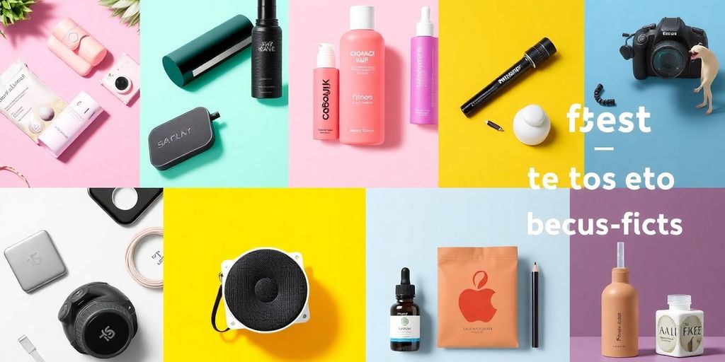 Collage of ten unique products for review inspiration.